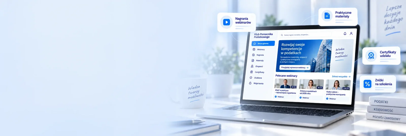 Platforma Klubu Pomocnika Podatkowego na laptopie